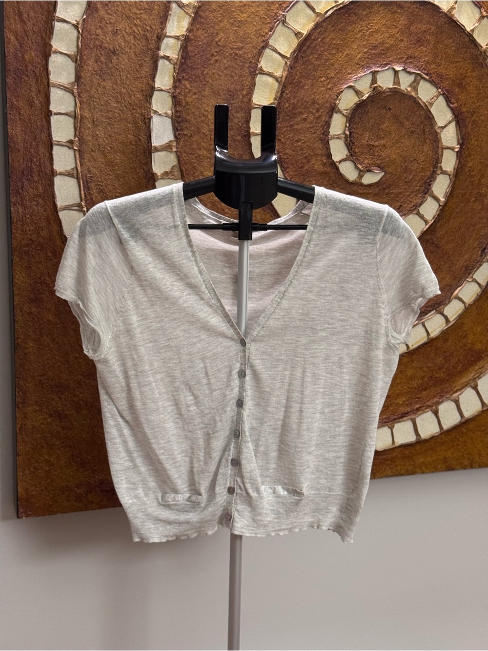 Eileen Fisher Lightweight Button-Front Women’s Top - Taupe, Size L